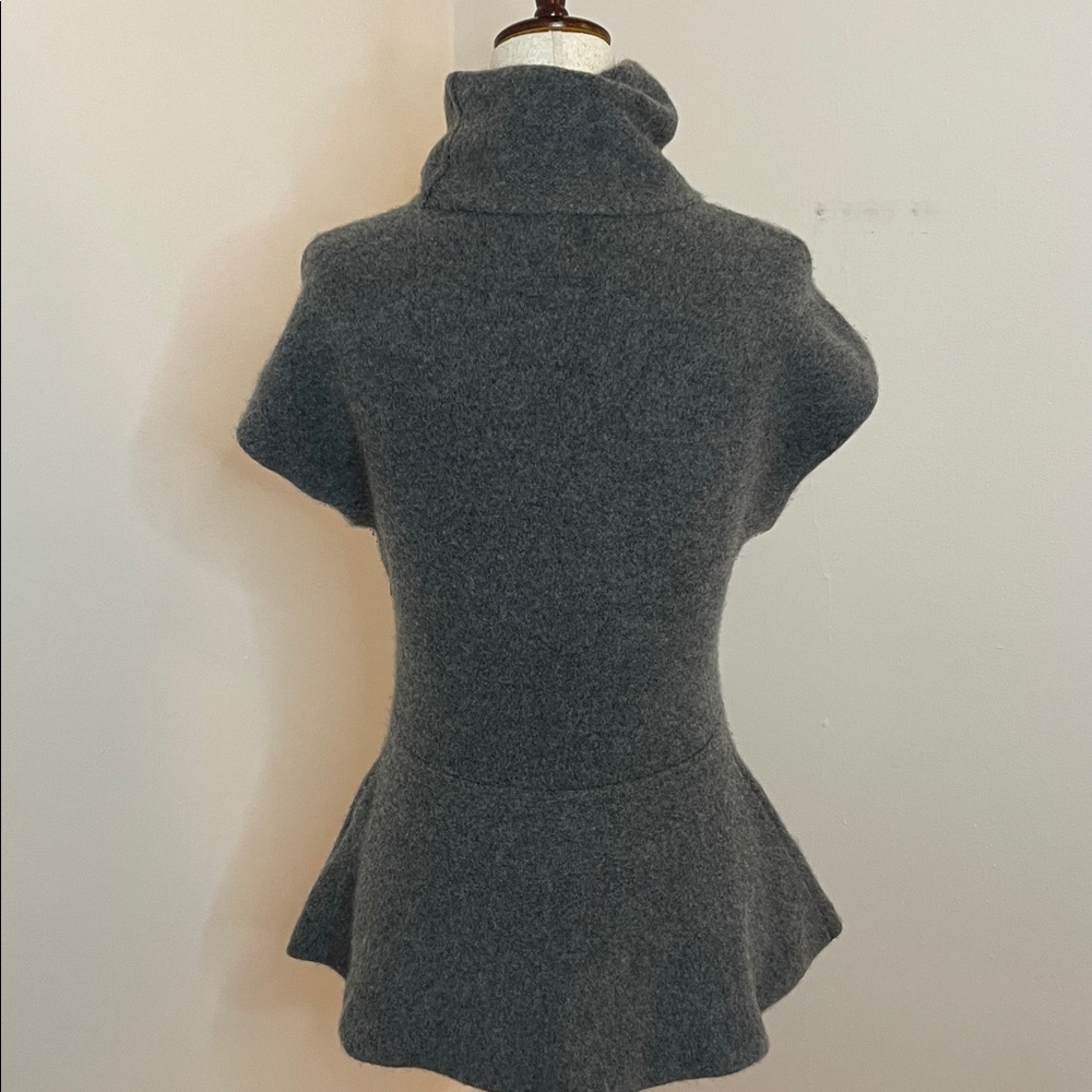 Ralph Lauren 100% Cashmere Gray Turtleneck Peplum Sweater Top Small - Picture 4 of 10